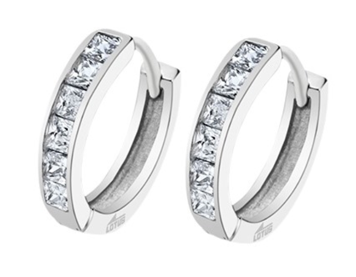 Obrazek LOTUS SILVER kolczyki HOOPS