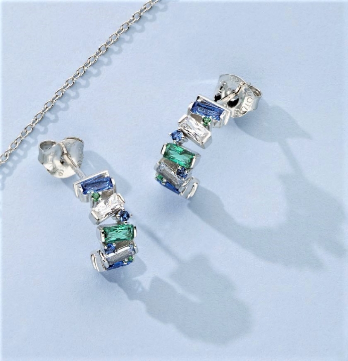 Obrazek LOTUS SILVER kolczyki 