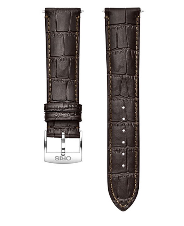 Obrazek Pasek skórzany ciemnobrązowy ze sprzączką