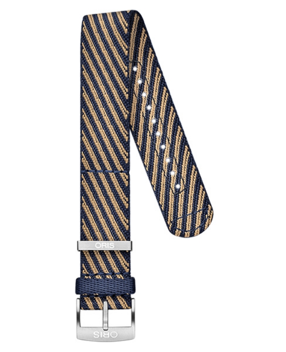 Obrazek pasek materiałowy niebiesko-beżowy