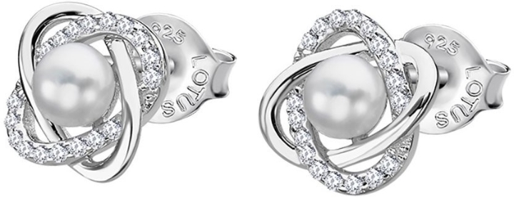 Obrazek LOTUS SILVER kolczyki PEARLS