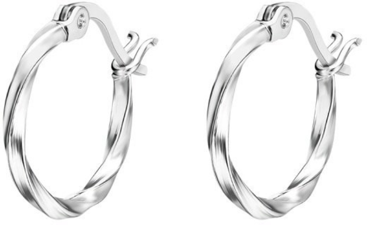 Obrazek LOTUS SILVER kolczyki HOOPS