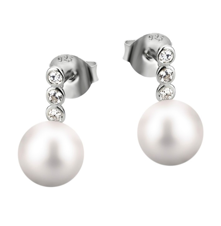 Obrazek LOTUS SILVER kolczyki PEARLS