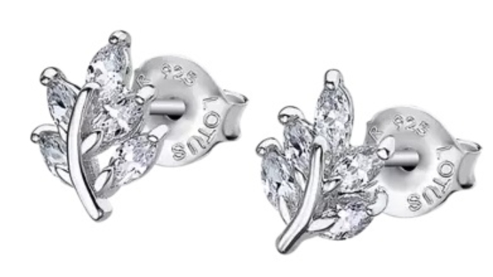 Obrazek LOTUS SILVER kolczyki 