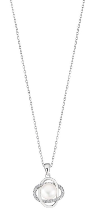 Obrazek LOTUS SILVER naszyjnik PEARLS