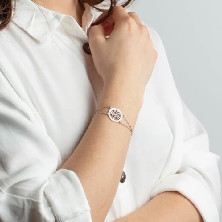 Obrazek LOTUS SILVER bransoleta TREE OF LIFE