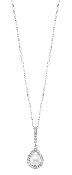 Obrazek LOTUS SILVER naszyjnik PEARLS