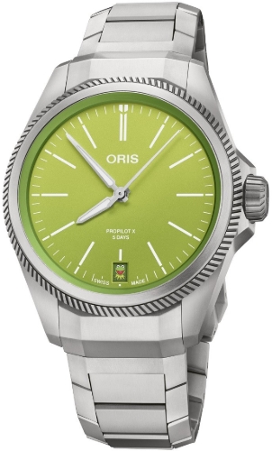 Oris 01 400 7778 7157-Set Pro Pilot X Kermit Edition