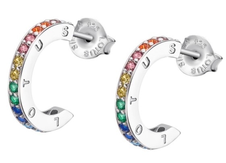 Obrazek LOTUS SILVER kolczyki IT GIRL