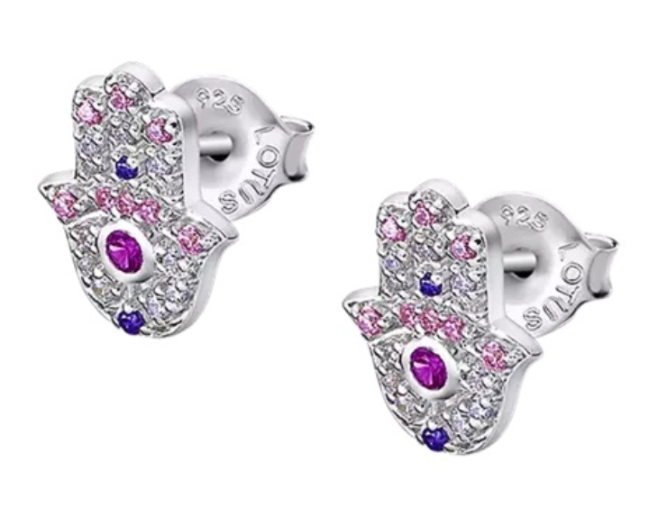 Obrazek LOTUS SILVER kolczyki IT GIRL