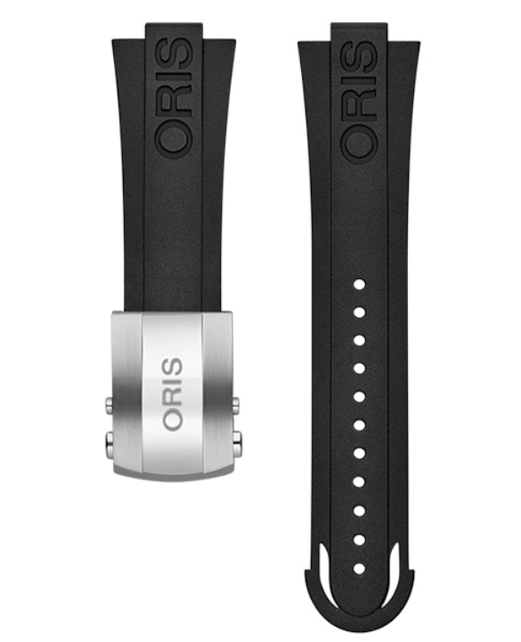 Obrazek Pasek kauczukowy czarny z zapinką