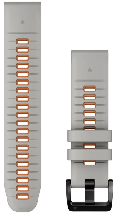 Obrazek Pasek Garmin QuickFit Misty Grey/Orange Silicone 22