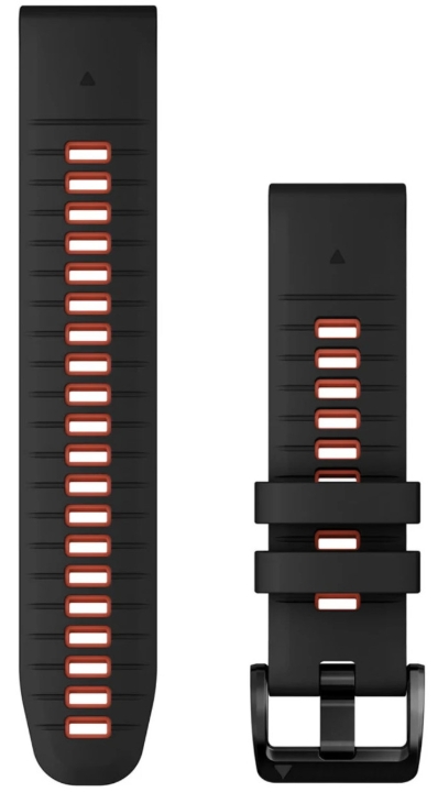Obrazek Pasek Garmin QuickFit Black/Red Silicone 22