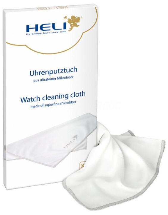 Obrazek Ściereczka do czyszczenia zegarków Heli XXL, mikrofibra, biała, 40x40cm