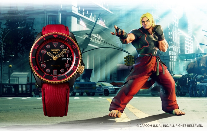 Obrazek Seiko 5 Sports Street Fighter V Limited Edition KEN - Rush ‘n’ Blaze
