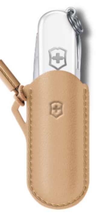 Obrazek Set Scyzoryk Victorinox ze skórzanym etui Classic SD 58, Falling Snow