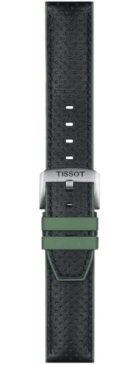 Obrazek ZIELONY PASEK TISSOT WYKONANY ZE SKÓRY I GUMY 22 MM