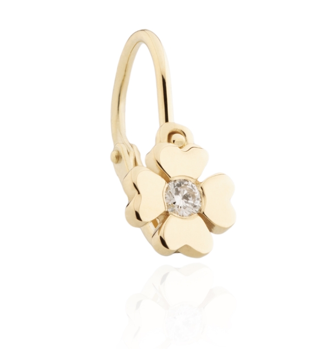 Obrazek Kolczyki dziecięce LOEE z żółtego złota z diamentami