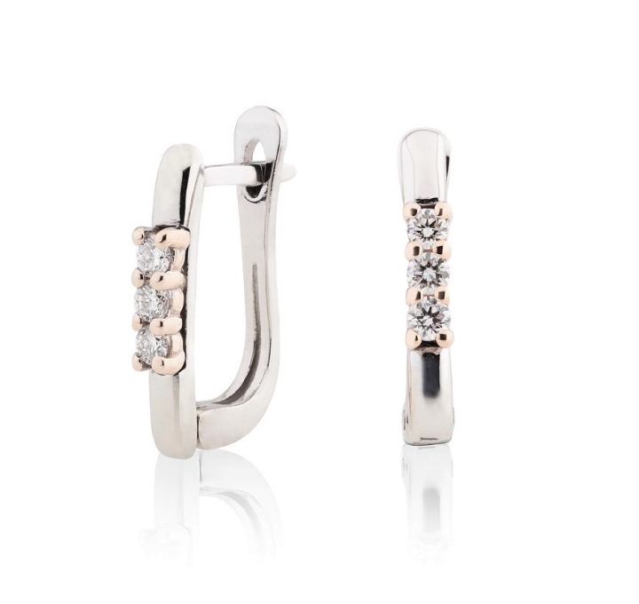 Obrazek Kolczyki LOEE Essence z białego złota z diamentami