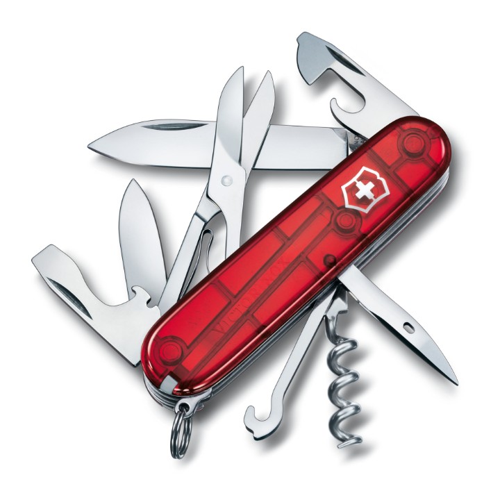 Obrazek Scyzoryk Victorinox Climber, 91mm, Celidor, transparentny czerwony