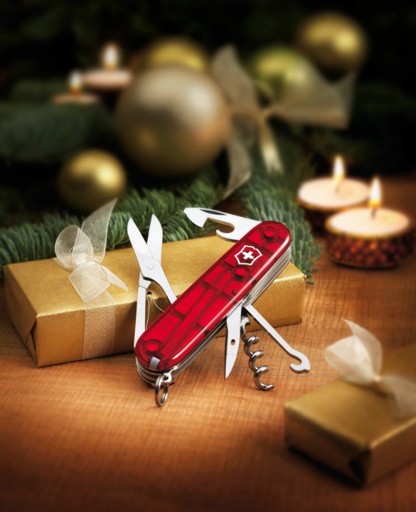 Obrazek Scyzoryk Victorinox Climber, 91mm, Celidor, transparentny czerwony