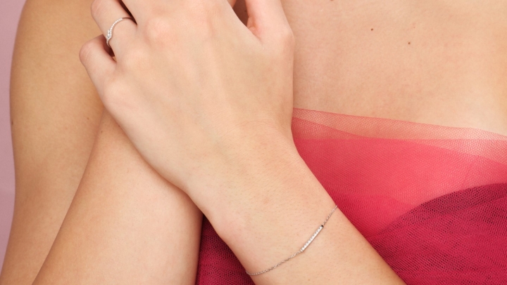 Obrazek Bransoletka LOEE Pure z białego złota z diamentami