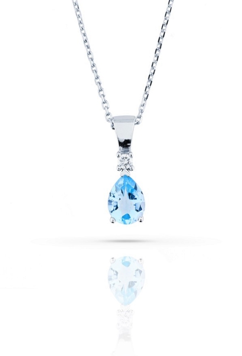 Obrazek Wisiorek LOEE Palette Diamonds z białego złota z diamentem i topazem