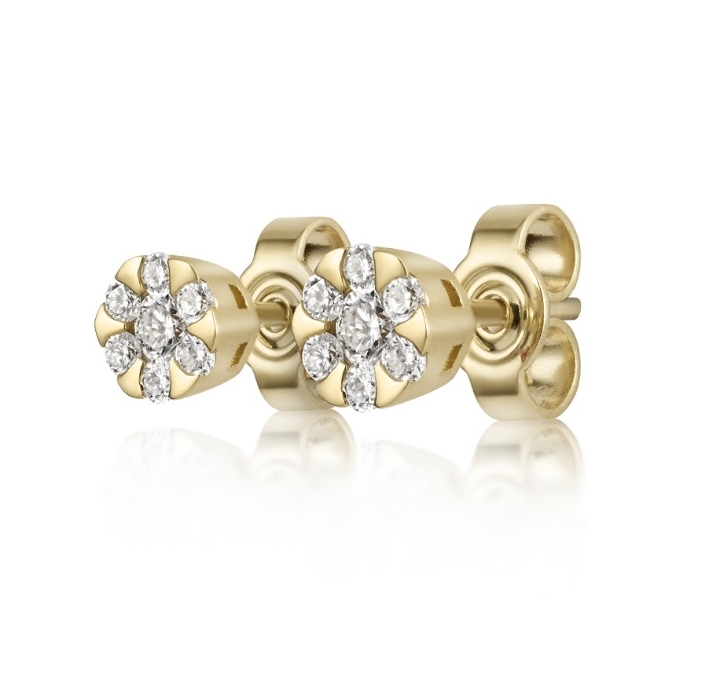 Obrazek Kolczyki LOEE Pure z żółtego złota z diamentami