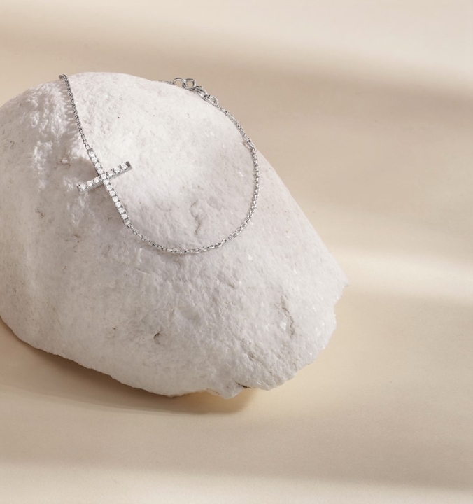 Obrazek Bransoletka LOEE Pure z białego złota z diamentami