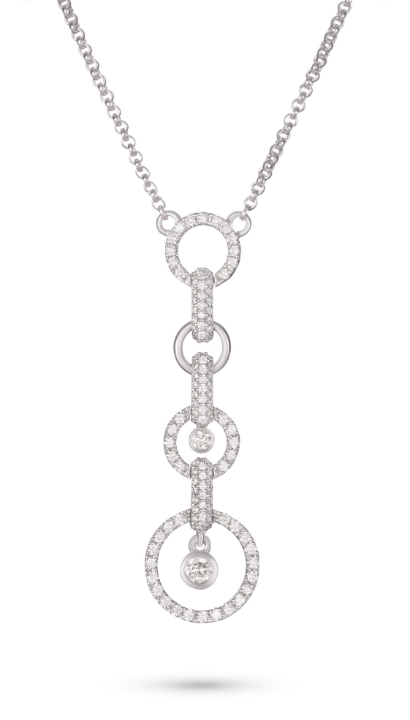 Obrazek Naszyjnik LOEE Charm z białego złota z diamentami