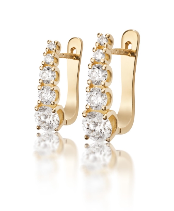 Obrazek Kolczyki LOEE Glare z żółtego złota z diamentami