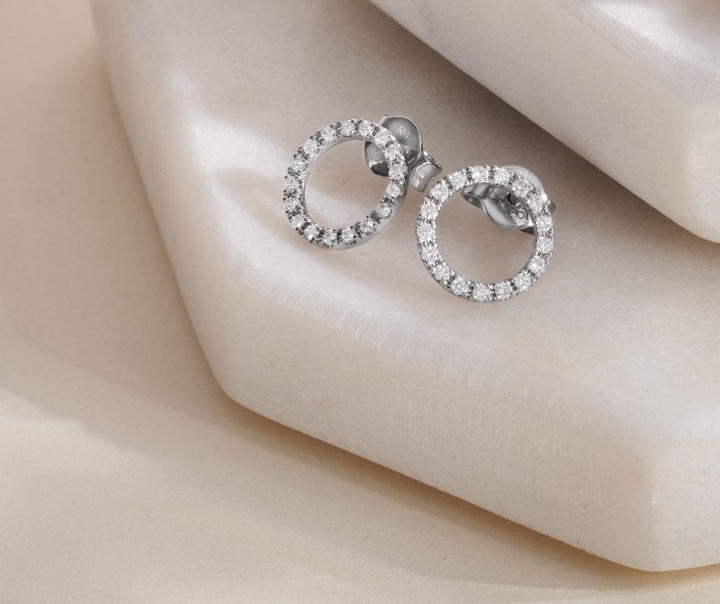 Obrazek Kolczyki LOEE Pure z białego złota z diamentami