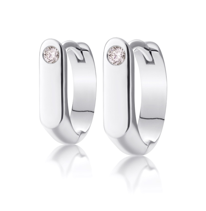 Obrazek Kolczyki LOEE AVA z białego złota z diamentami