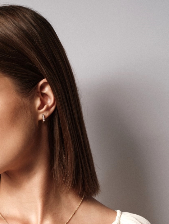 Obrazek Kolczyki LOEE AVA z żółtego złota z diamentami