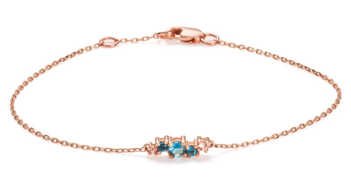 Obrazek Bransoletka LOEE Sparkle z różowego złota z topazami i morganitami