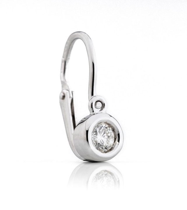 Obrazek Kolczyki dziecięce LOEE z białego złota z diamentami