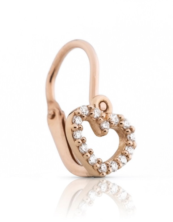 Obrazek Kolczyki dziecięce LOEE z różowego złota z diamentami