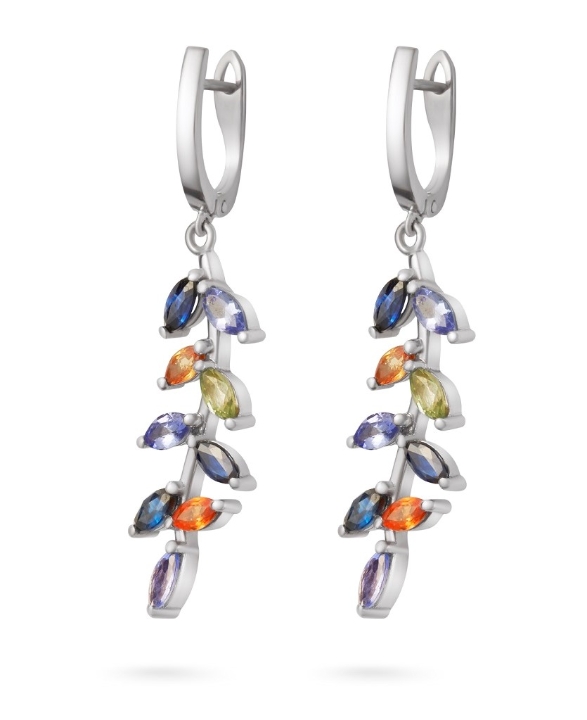 Obrazek Kolczyki LOEE Gaia z białego złota i szafirami i tanzanitami