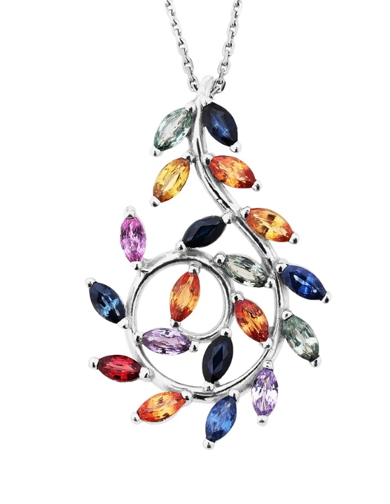 Obrazek Wisiorek LOEE Gaia z białego złota i szafirami