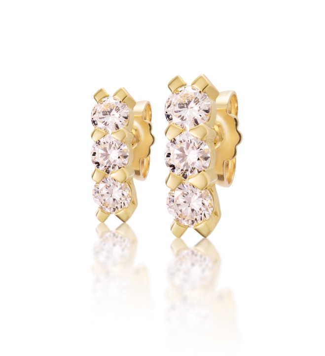 Obrazek Kolczyki LOEE Glare z żółtego złota z diamentami