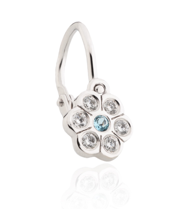 Obrazek Kolczyki dziecięce LOEE z białego złota z diamentami i topazami