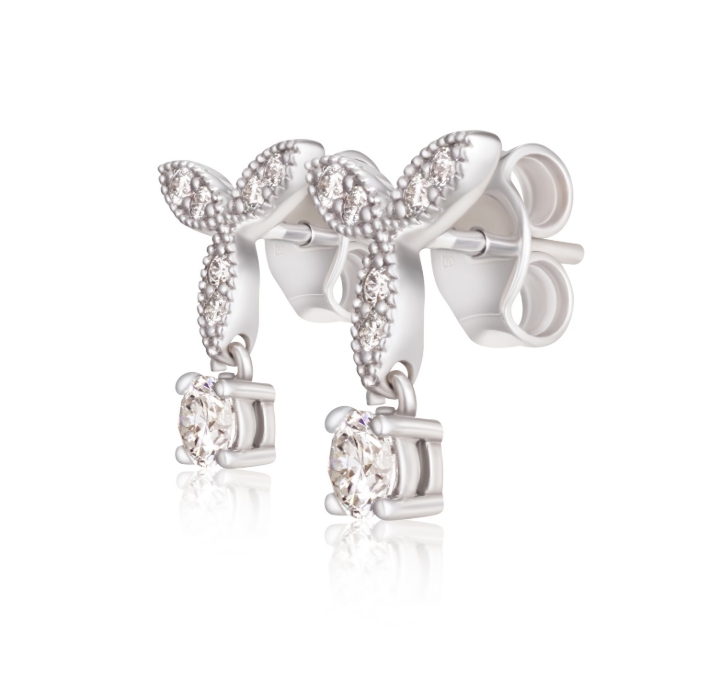 Obrazek Kolczyki LOEE z białego złota z diamentami