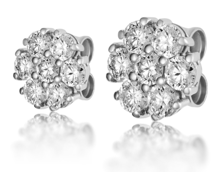 Obrazek Kolczyki LOEE Charm z białego złota z diamentami