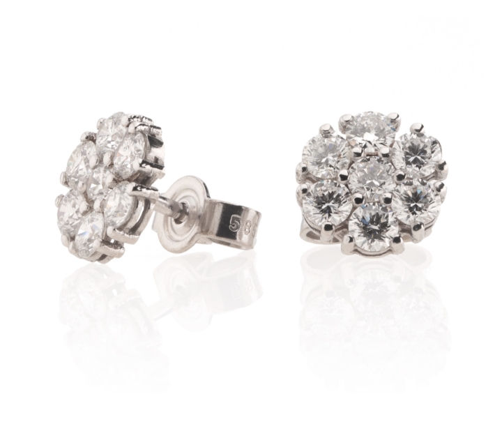 Obrazek Kolczyki LOEE Charm z białego złota z diamentami