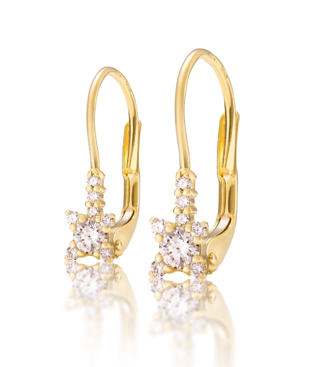 Obrazek Kolczyki LOEE z żółtego złota z diamentami