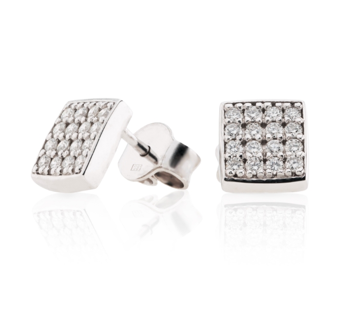 Obrazek Kolczyki LOEE Pure z białego złota z diamentami