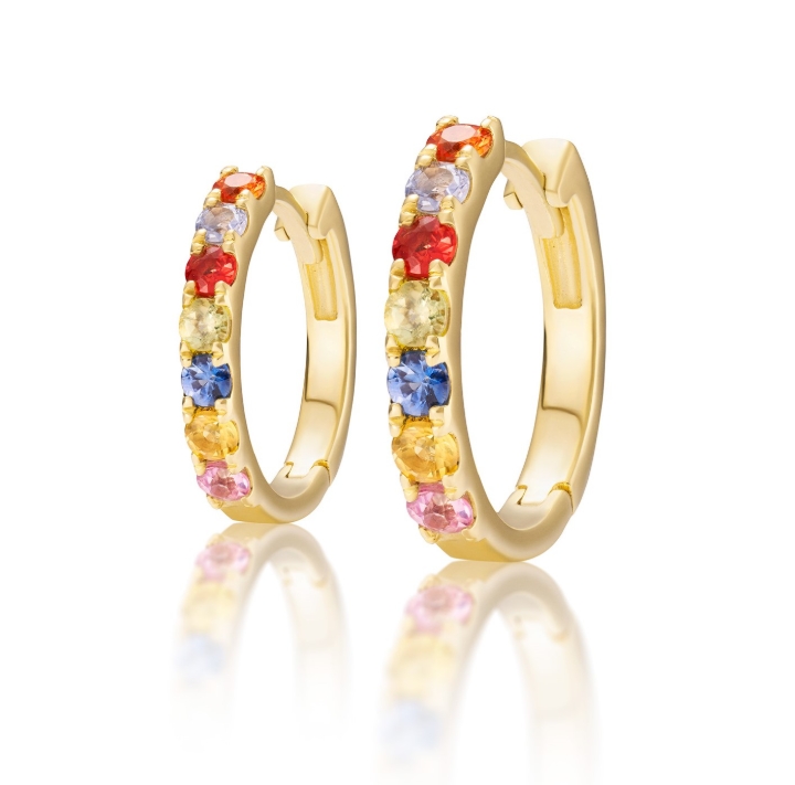 Obrazek Kolczyki LOEE Glare z żółtego złota i szafirami