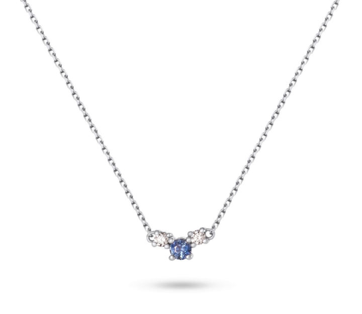 Obrazek Naszyjnik LOEE Sparkle z białego złota z diamentami i szafirami