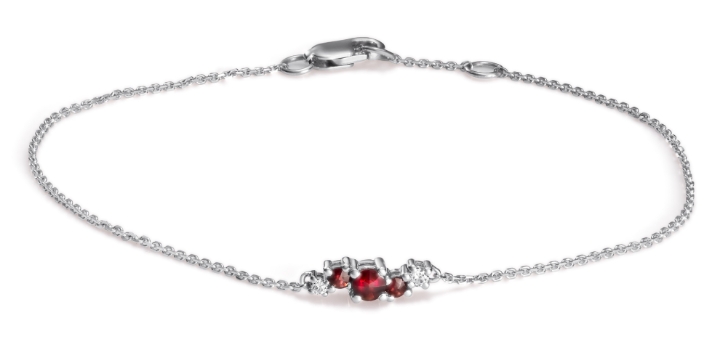 Obrazek Bransoletka LOEE Sparkle z białego złota z diamentami i granatami