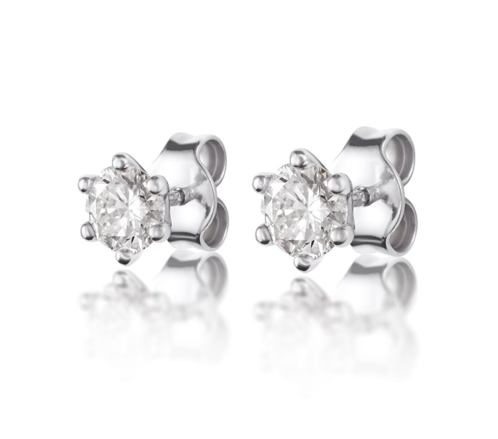 Obrazek Kolczyki LOEE Charm z białego złota z diamentami